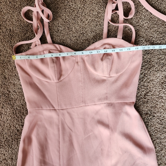 Dessy Collection Bustier Crepe Midi Dress  With Adjustable Bow Straps 30… - Picture 5 of 9